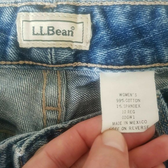 L.L Bean Jeans Womens Size 10 Regular Blue Denim Straight Pockets Mid Ri… - Picture 7 of 12